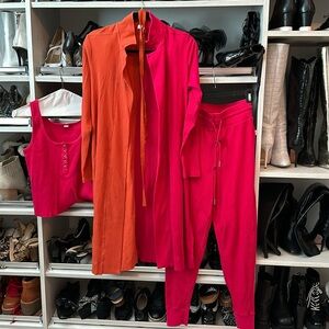 Anthropologie three piece two tone jogger set